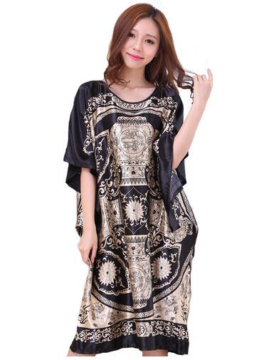 Summer House Clothing - 女性のためのセクシーなプラスサイズの黒のサマードレス,家庭用のレーヨンガウン,ゆったりとしたナイトウェア,バスローブ,新しいコレクションS002-B