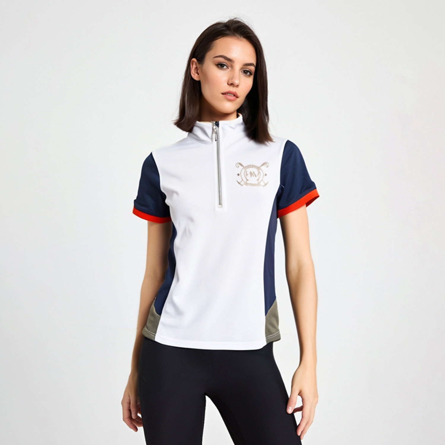 Summer Equestrian Clothing - Horseware レディース スタンドカラー ラグラン半袖シャツ レディース Tシャツ