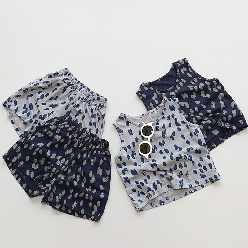Summer Clothing Drawing For Kids - 夏子供服セットノースリーブ Tシャツ + ショートパンツスポーツスーツ男の子プリント女の子ジャージ子供服服 1-6T