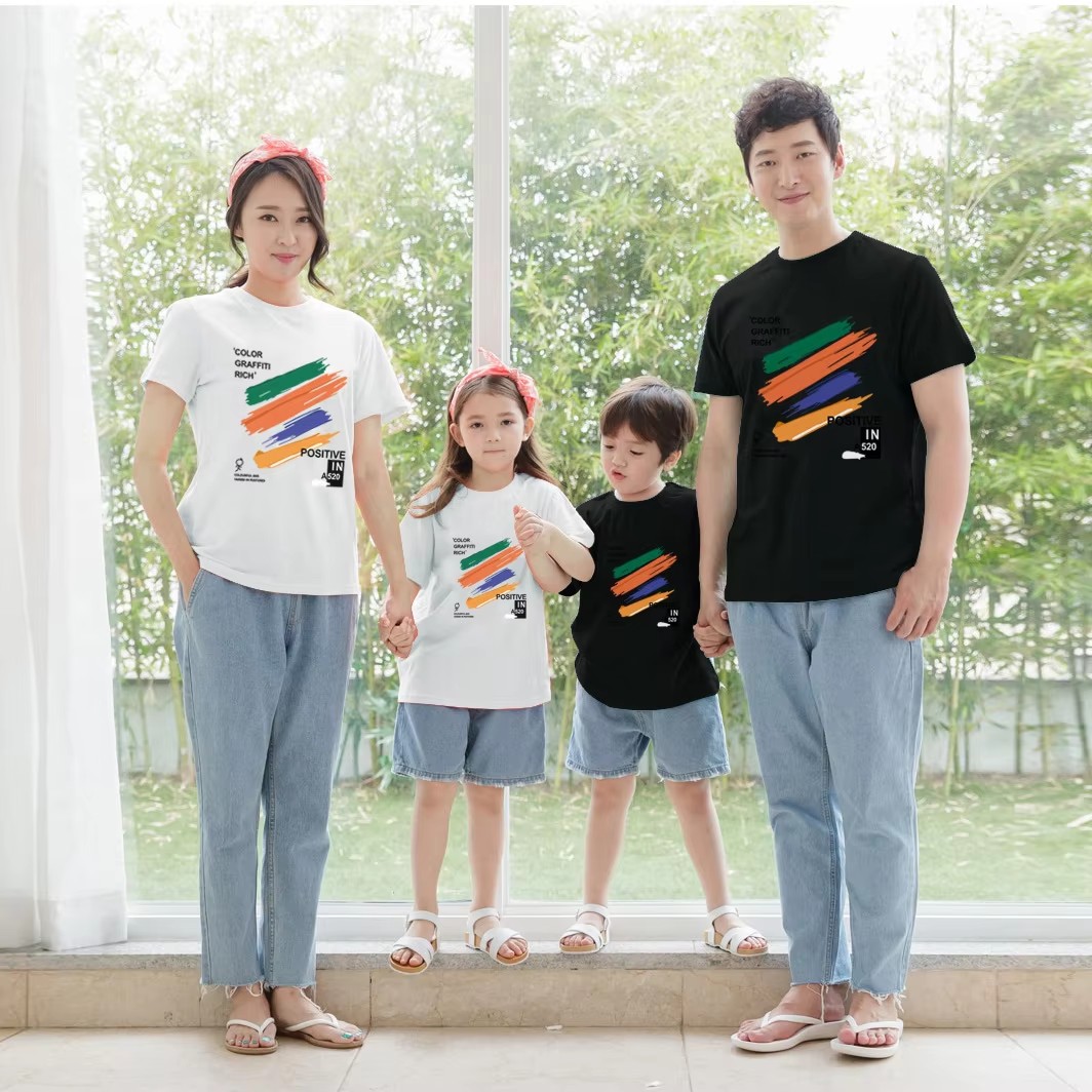 Summer Clothing Drawing For Kids - ファミリールックTシャツ2026夏 男の子 女の子と母父子供服 ママパパと息子娘お揃いTシャツ服