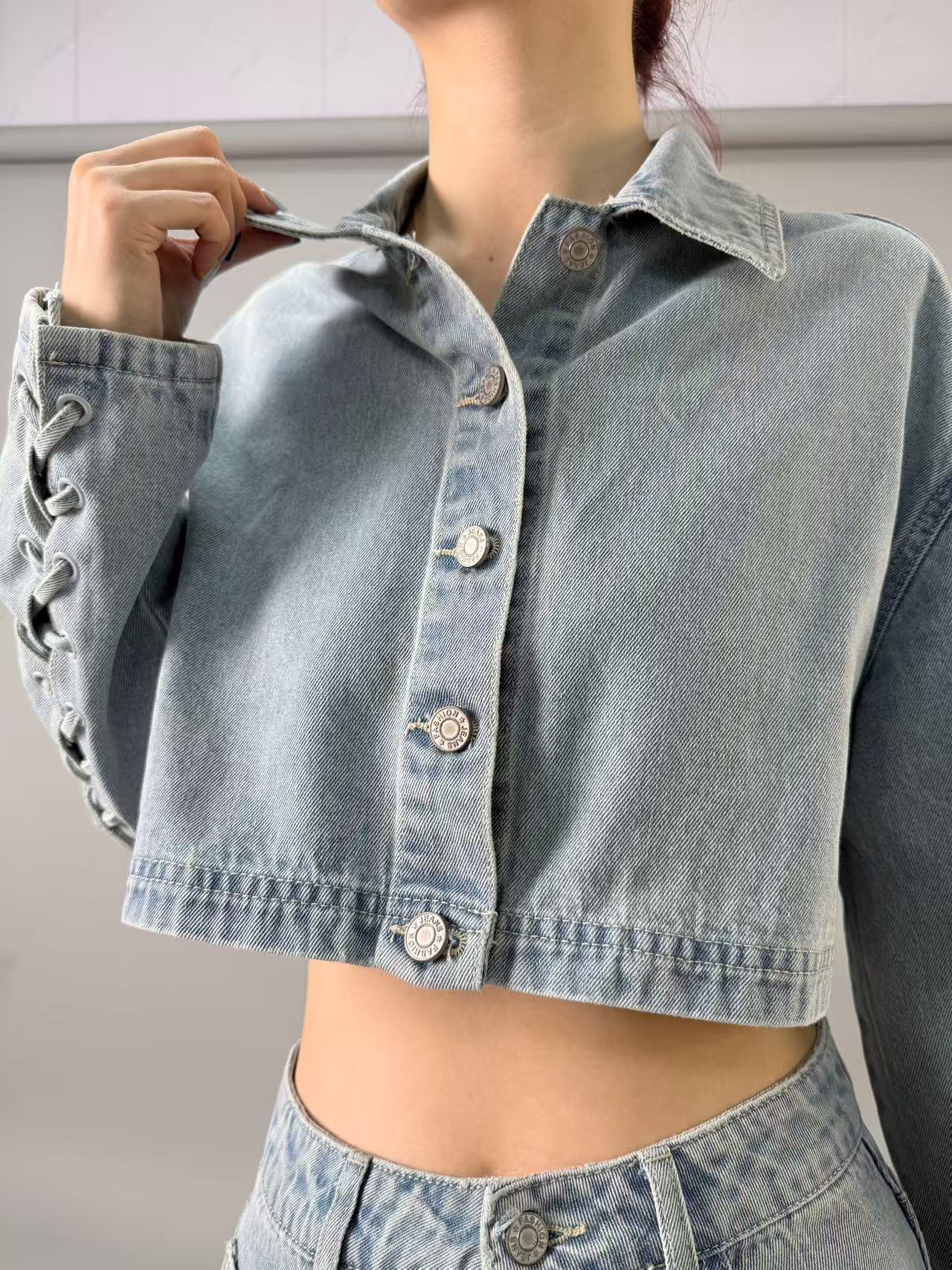 Summer Clothing Juniors - 2025 韓国和風マルチ要素デザイン高品質衣類東大門韓国デニムジャケットコート