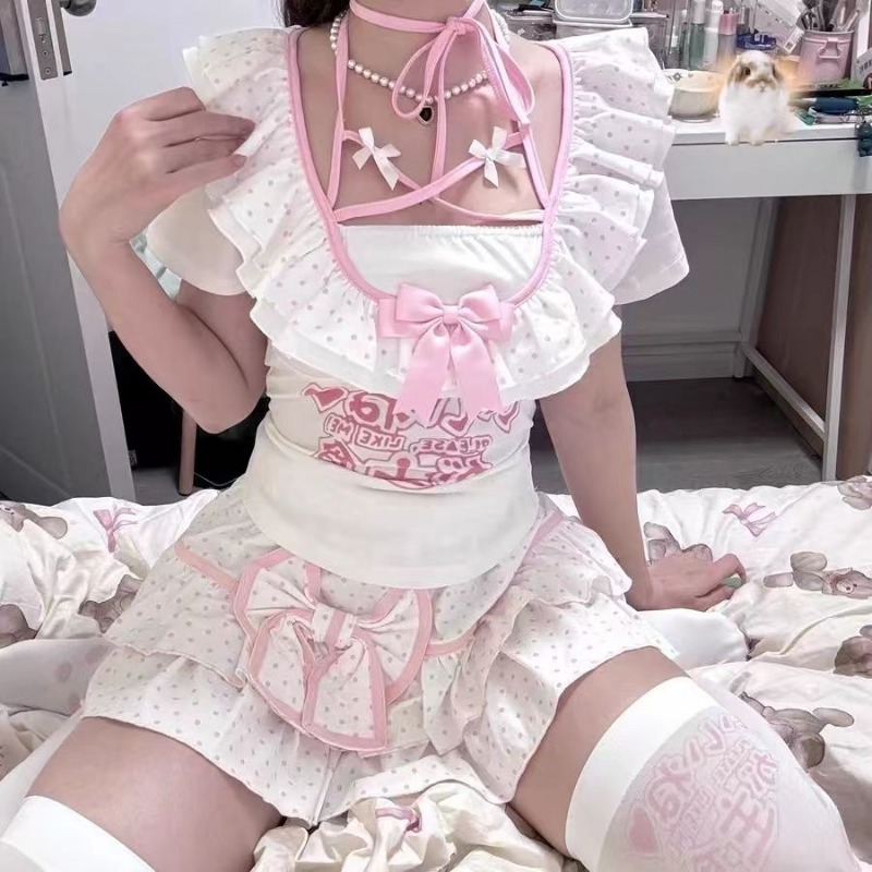Summer Clothing Juniors - ノースリーブTシャツ,ロリータミニスカート,カワイイ,セクシー,スリム,プリント,若い感覚,y2k,Y2K-Women