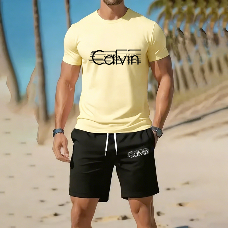 Summer Clothing Discount - メンズツーピーススポーツウェア通気性メッシュ半袖Tシャツ＆パンツセットランニングフィットネスウェア2026夏大特価