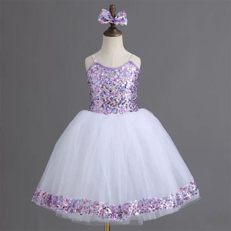 Summer Clothing New Look - ♥ 2026 新しい夏バレリーナガールドレスチュチュダンス服スパンコール Vestidos パーティー衣装ドレスバレエレオタード ★