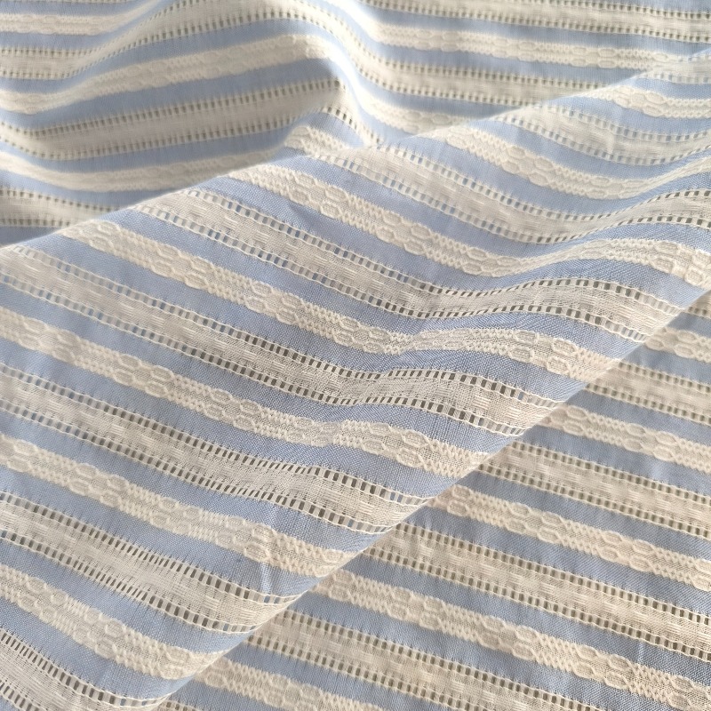 Summer Clothing Material - 韓国スタイルのストライプ透かし模様の綿 100% 生地 DIY 人形服子供ドレス春夏縫製クラフト材料