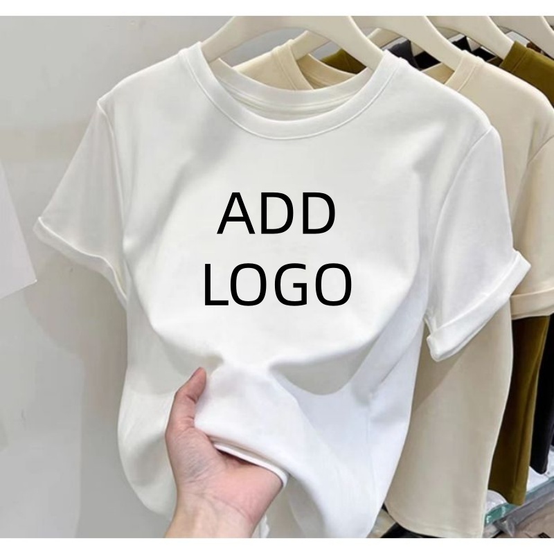 Summer Clothing Juniors - カスタマイズされた卸売コットン女性の T シャツ O ネックセクシーなオフィスレディ Tシャツスキニースリムベーシックトップ