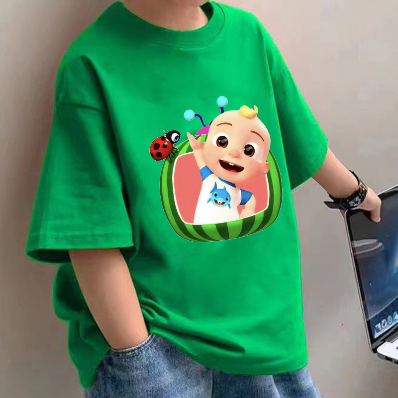Summer Clothing Girls - ココメロンズベビー Tシャツアニメ綿半袖シャツ男の子女の子夏服漫画プリントフィギュアトップス Tシャツギフト新しい