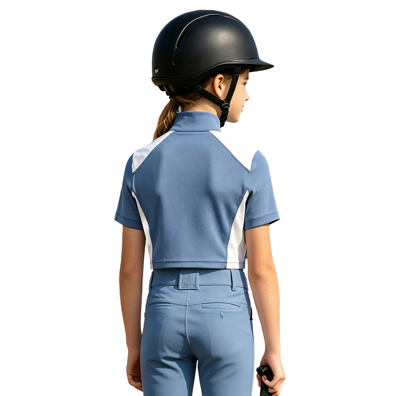 キッズガールズスポーツ乗馬シャツ乗馬服半袖ハーフジップアスレ - Summer Equestrian Clothing のレビューと価格
