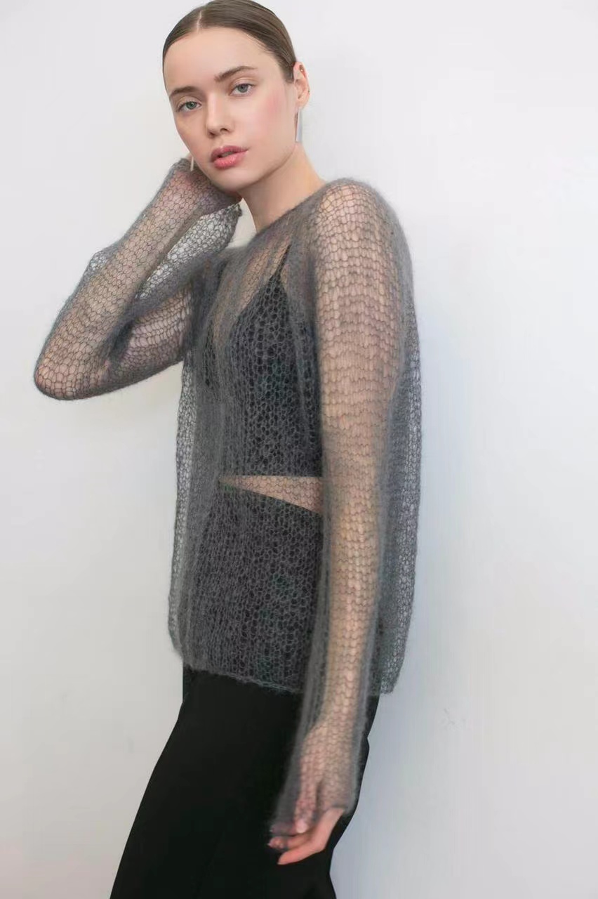 モヘアトッププルオーバーセーター、ニットスカート、日焼け止め - Summer Clothing Yarn のレビューと価格