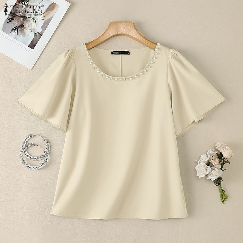 ZANZEA レディース エレガント ブラウス パール ディ - Summer De Clothing のレビューと価格