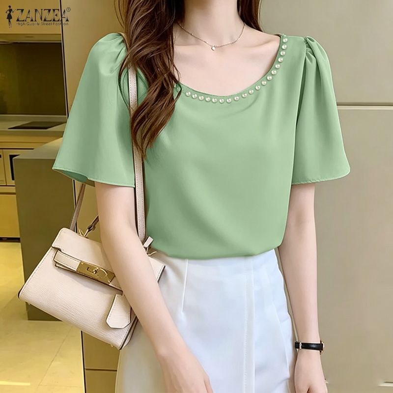 ZANZEA レディース エレガント ブラウス パール ディ - Summer De Clothing のレビューと価格