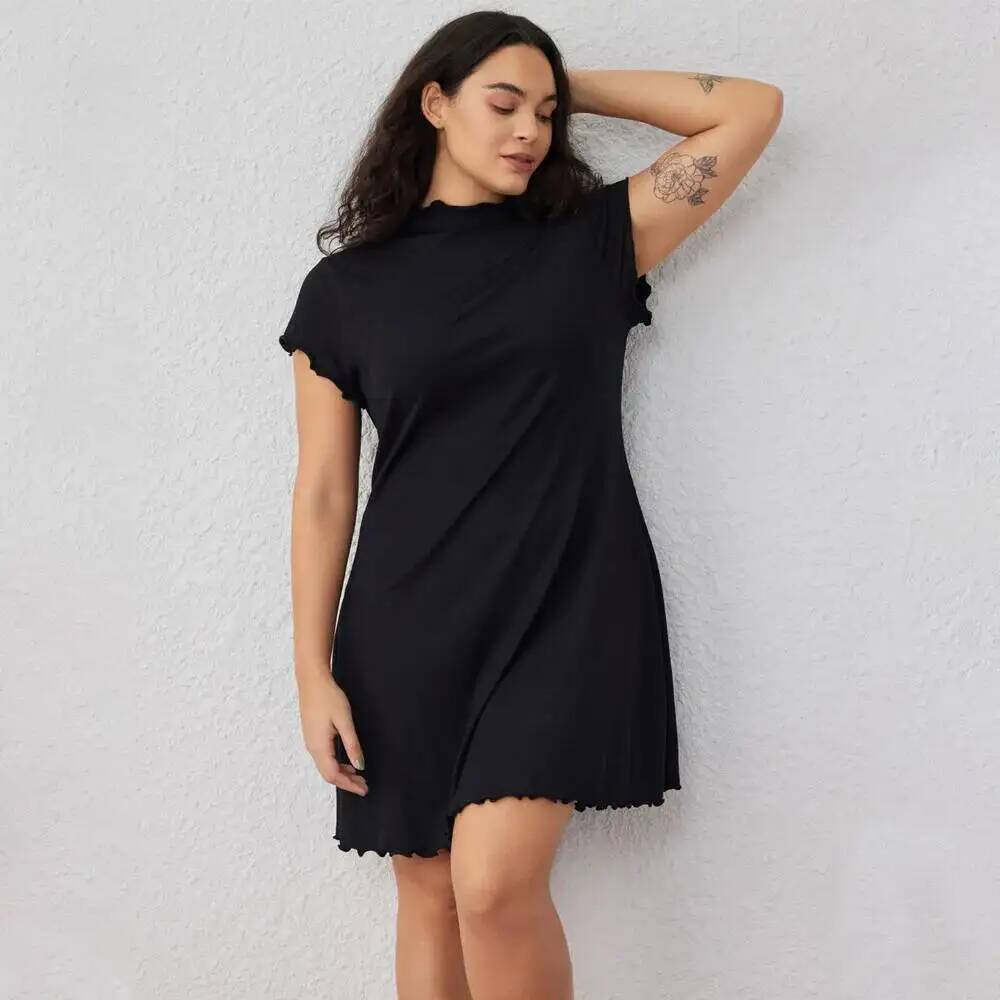 新しい婦人服シンプルでエレガントな半袖ニット長袖ドレスはスリ - Summer Clothing New Look のレビューと価格