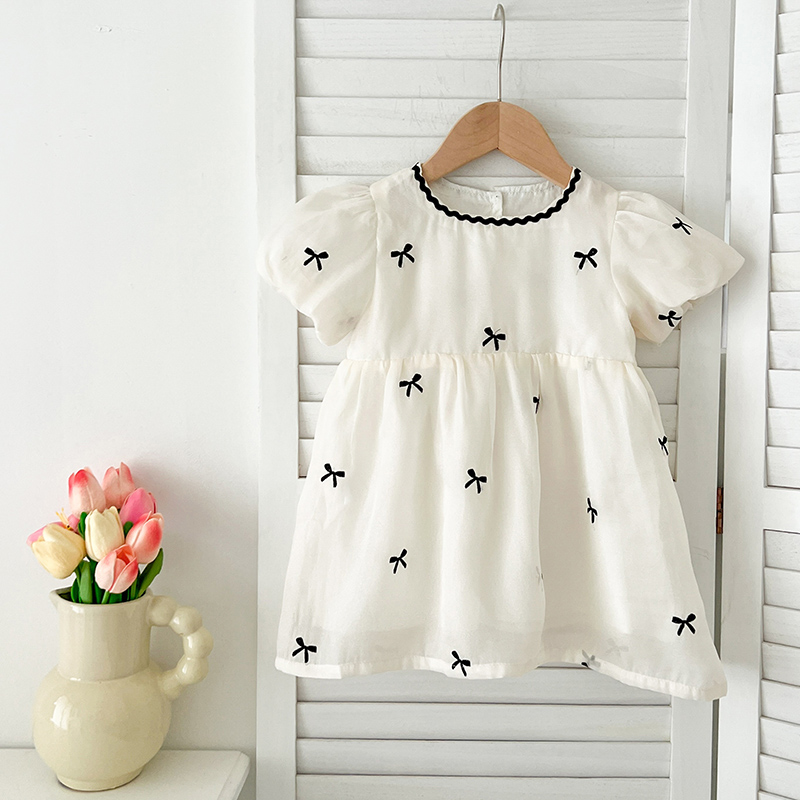 キッズ姉妹服夏の女の赤ちゃんドレス幼児女の子かわいい弓ガーゼ - Summer Gauze Clothing のレビューと価格