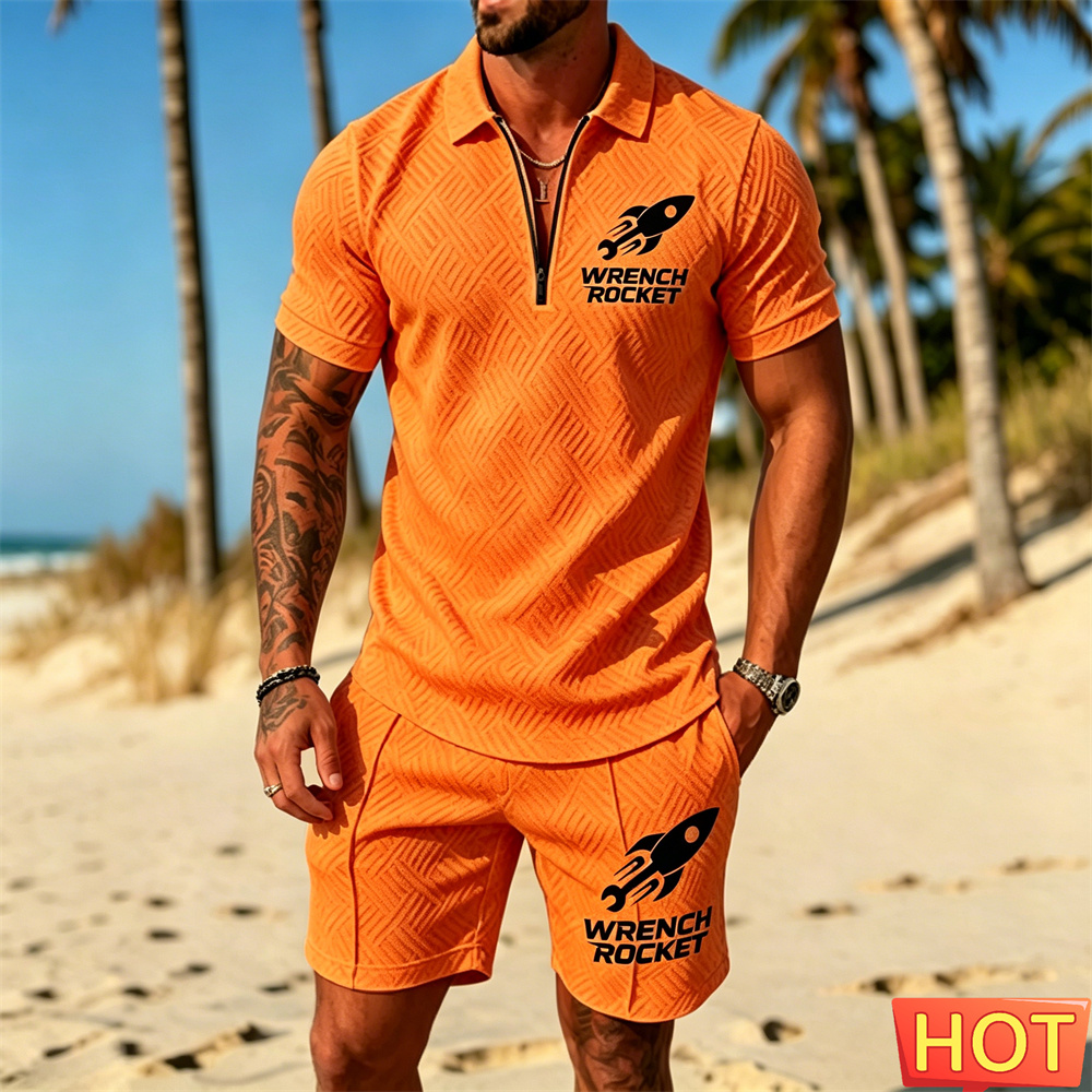 夏のメンズアウトフィット メンズバケーションポロセット カジ - Summer Clothing Vacation のレビューと価格