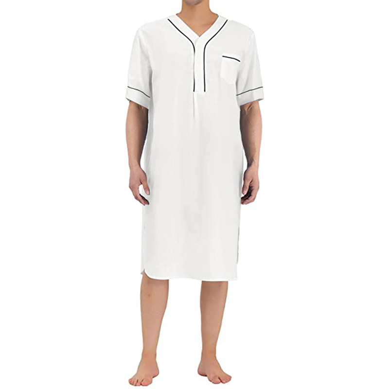 男性用の薄手のネグリジェ,イスラム教徒の女性用の半袖,無地, - Summer House Clothing のレビューと価格