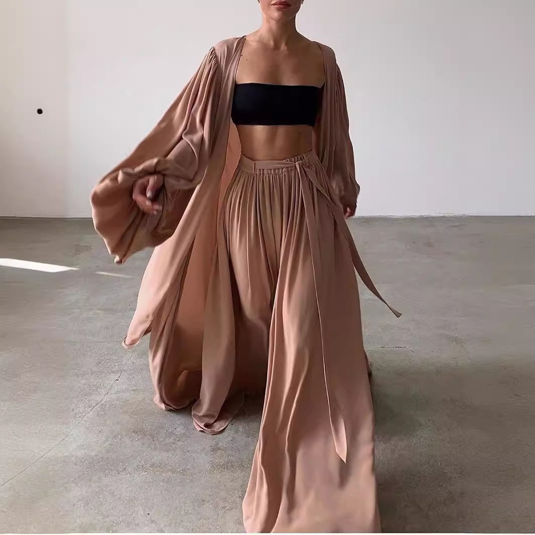 夏春の女性服ツーピースセット長袖ランタンスリーブ無地衣装女性 - Summer Clothing Usa のレビューと価格