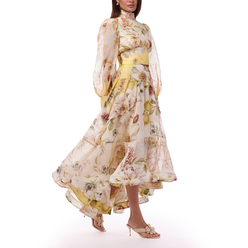 夏の花柄プリントホリデー2ピースセットスタンドカラー長袖トッ - Summer Clothing Juniors のレビューと価格