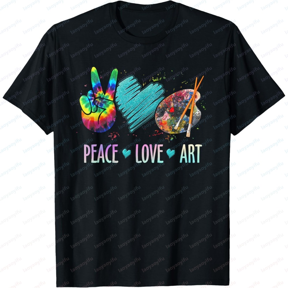 夏のファッション男性半袖 Tシャツ平和愛アート絵画パレットプ - Summer Clothing Palette のレビューと価格