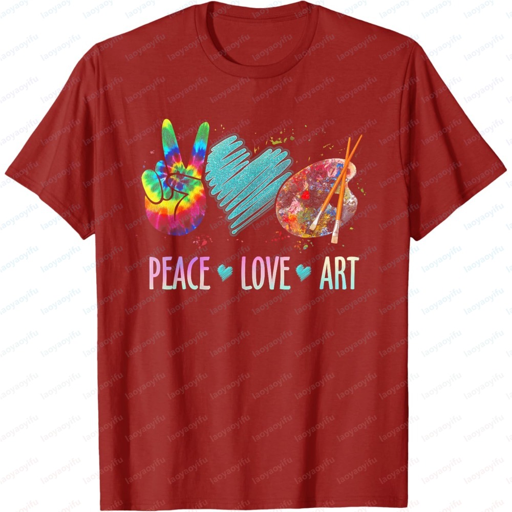夏のファッション男性半袖 Tシャツ平和愛アート絵画パレットプ - Summer Clothing Palette のレビューと価格