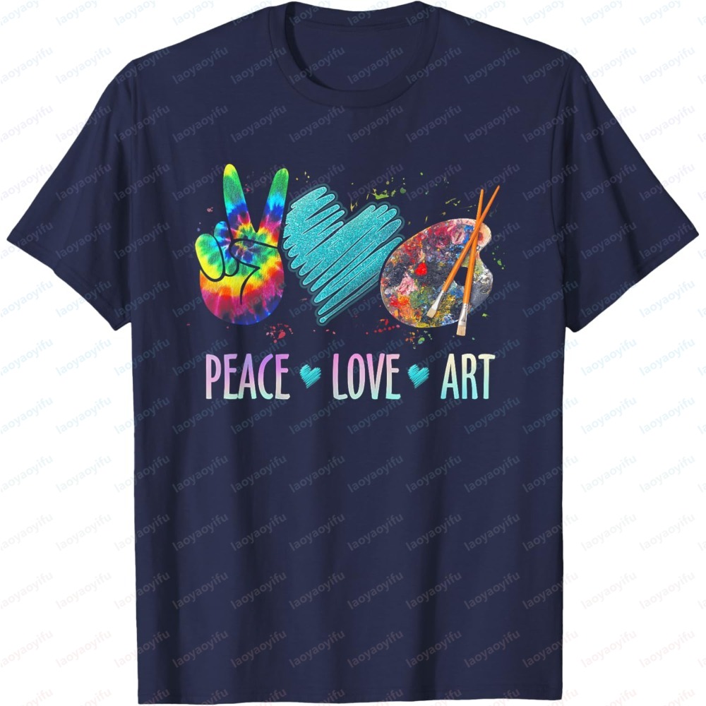 夏のファッション男性半袖 Tシャツ平和愛アート絵画パレットプ - Summer Clothing Palette のレビューと価格