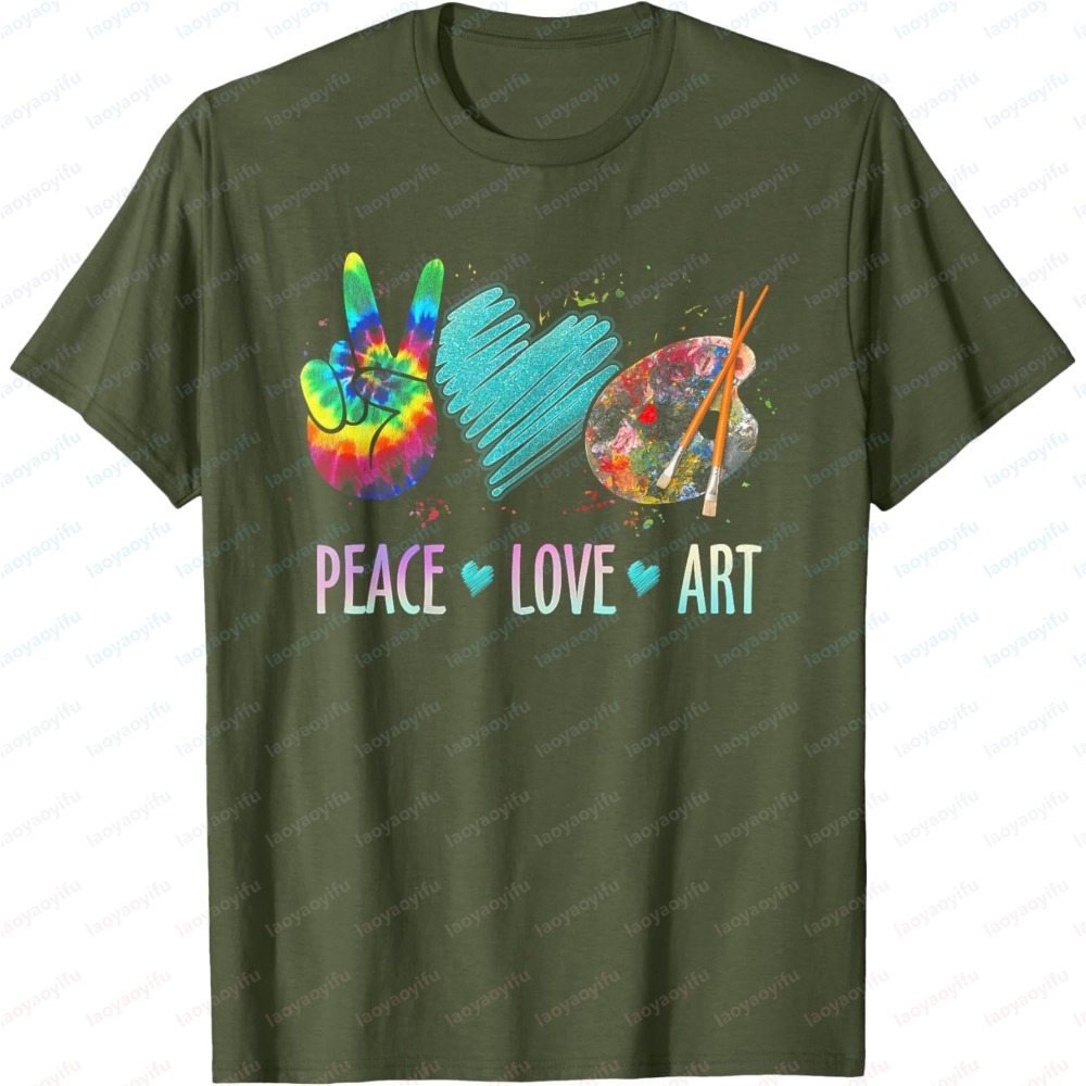 夏のファッション男性半袖 Tシャツ平和愛アート絵画パレットプ - Summer Clothing Palette のレビューと価格