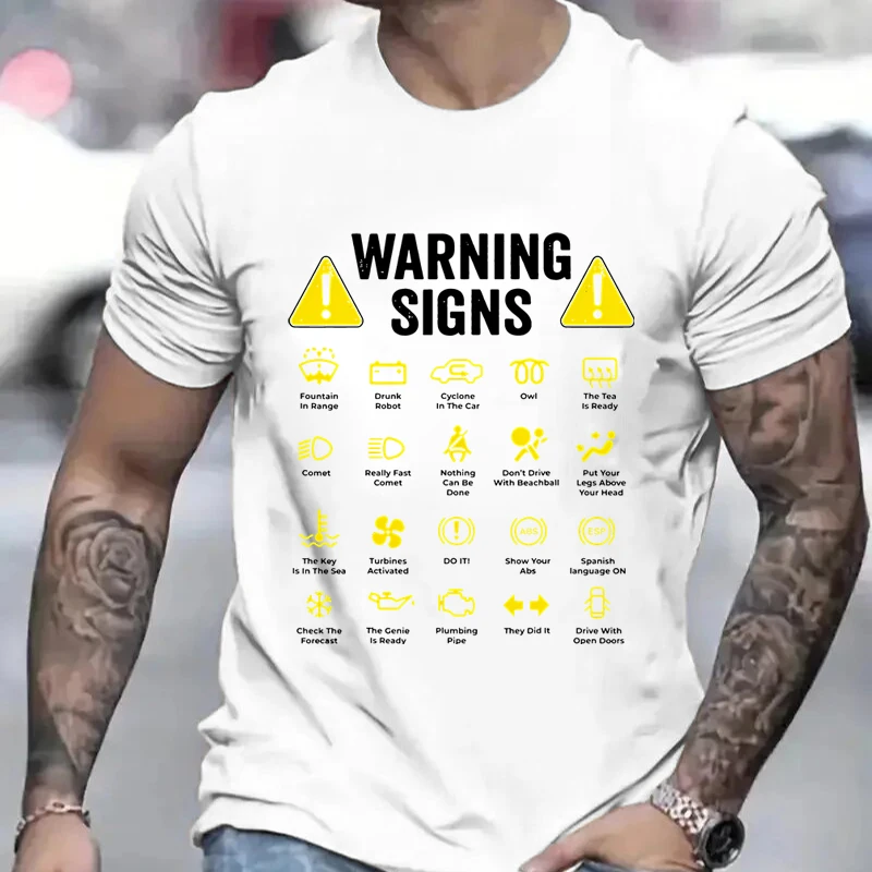 メンズ運転警告記号Tシャツ、面白い服、自動車メカニックギフト - Summer Clothing Drive のレビューと価格