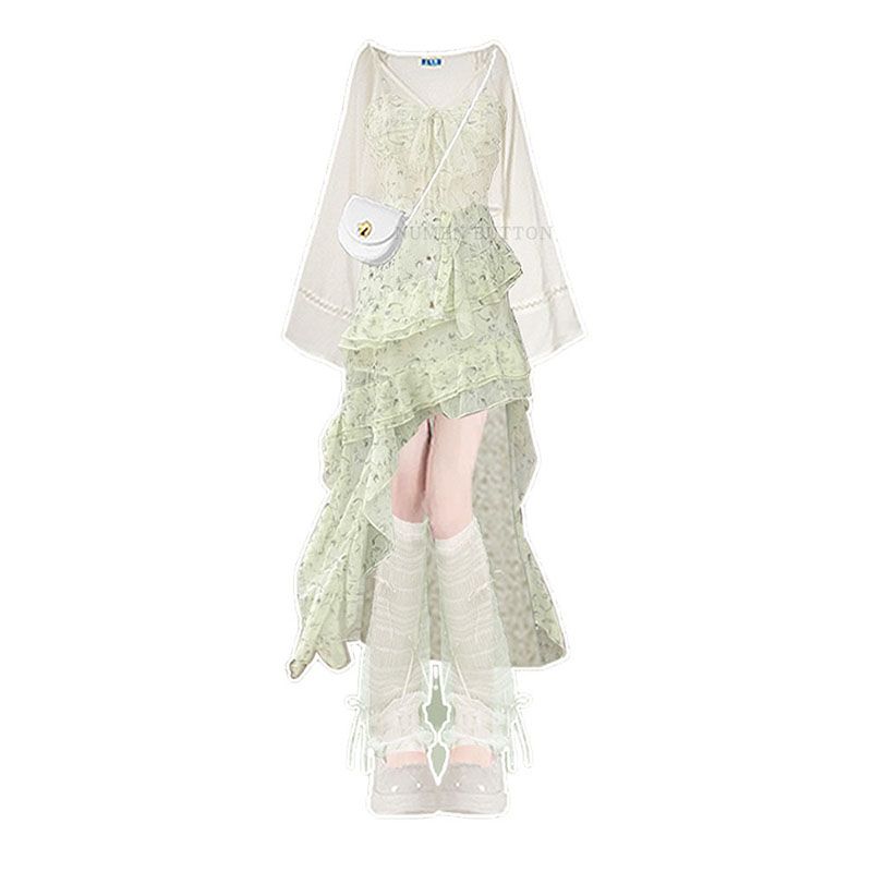 夏服セット レディース 日焼け防止服 グリーン花柄スリングド - Summer Clothing Juniors のレビューと価格