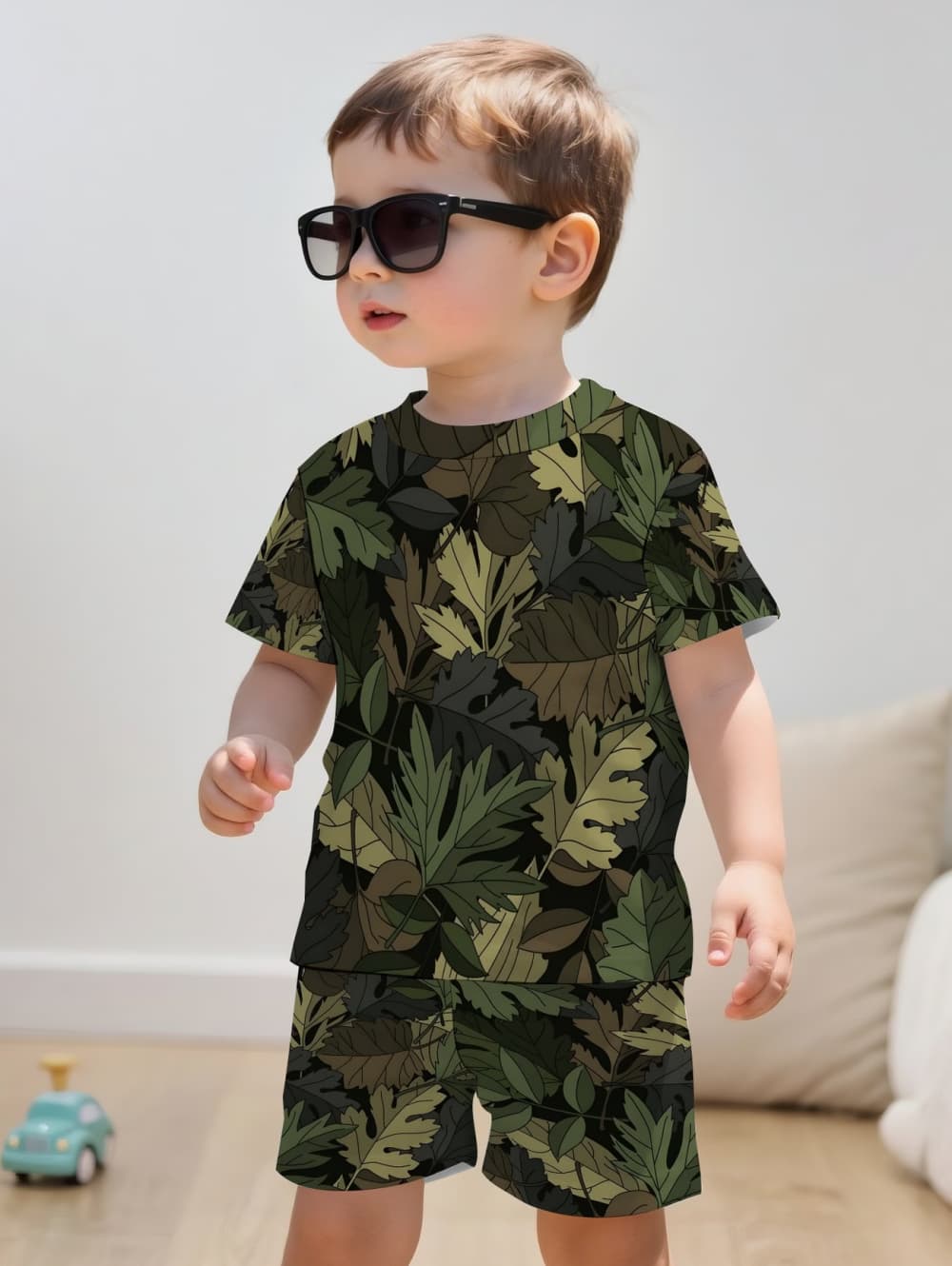 迷彩柄ハンティングボーイズセット 森林柄スポーツ半袖ショーツ - Summer Clothing List のレビューと価格