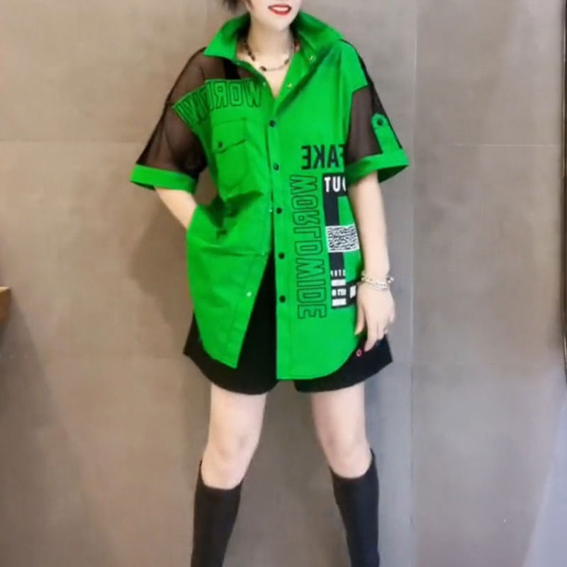 カジュアルレタープリントルーズブラウスストリート 2025  - Summer Gauze Clothing のレビューと価格