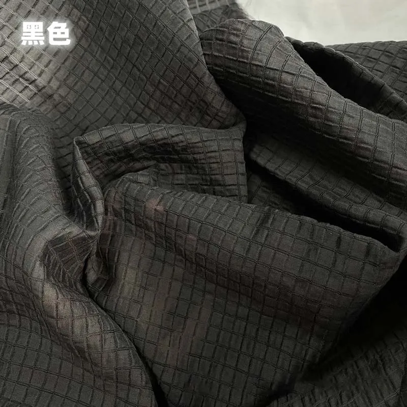 クリームイエローの市松模様の生地、柔らかく通気性のあるテキス - Summer Clothing Material のレビューと価格