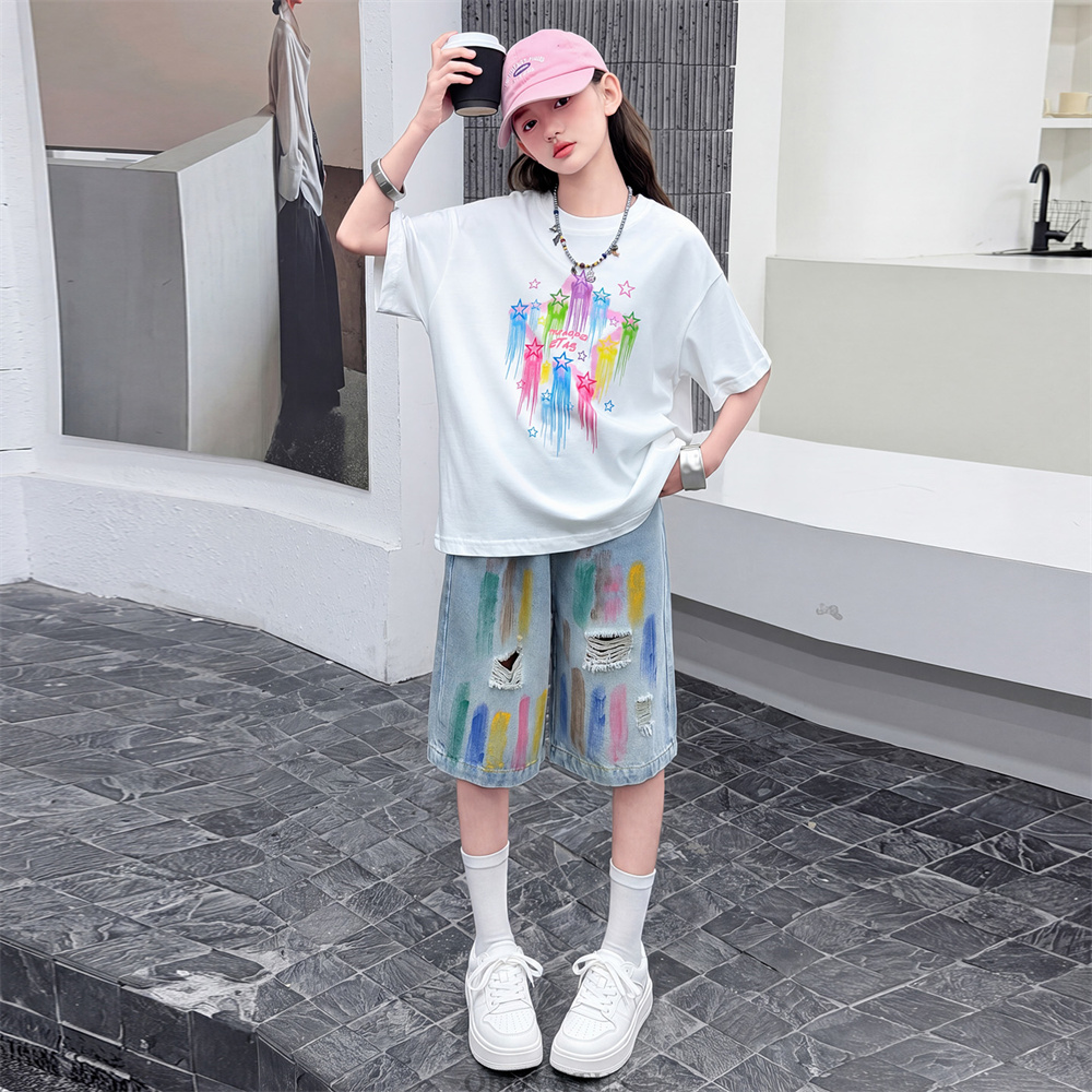 子供ファッション夏セット女の子のためのストリートスタイリッシ - Summer Clothing Drawing For Kids のレビューと価格