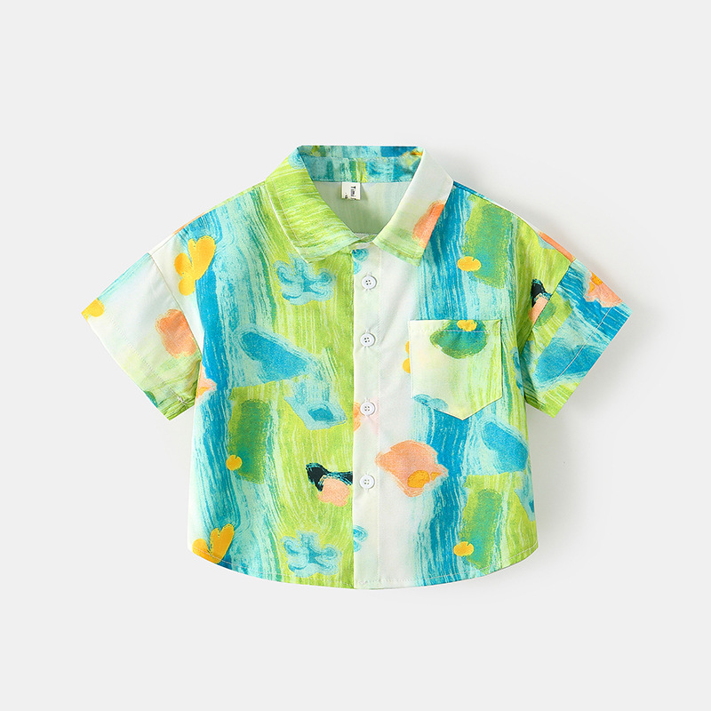 2 個セット夏の男の子服韓国ファッション落書き半袖コットント - Summer Clothing Drawing For Kids のレビューと価格