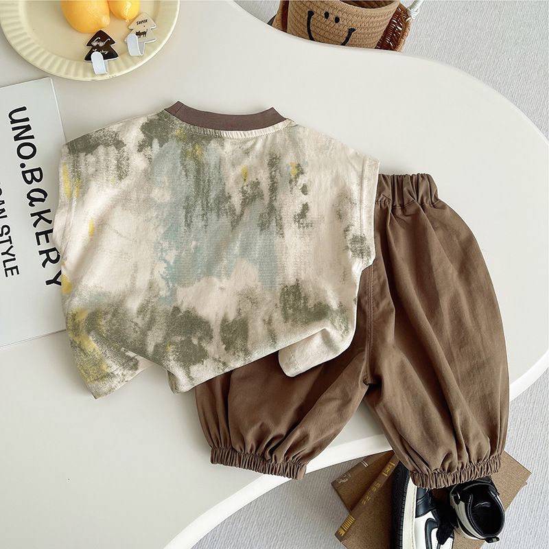 韓国の夏用幼児ベビー男の子服スーツ2026ノースリーブTシャ - Summer Clothing Drawing For Kids のレビューと価格