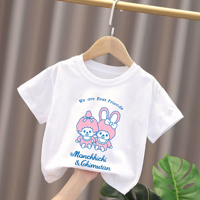 モンチッチキッズ Tシャツアニメフィギュア少年少女トップス  - Summer Clothing Girls のレビューと価格