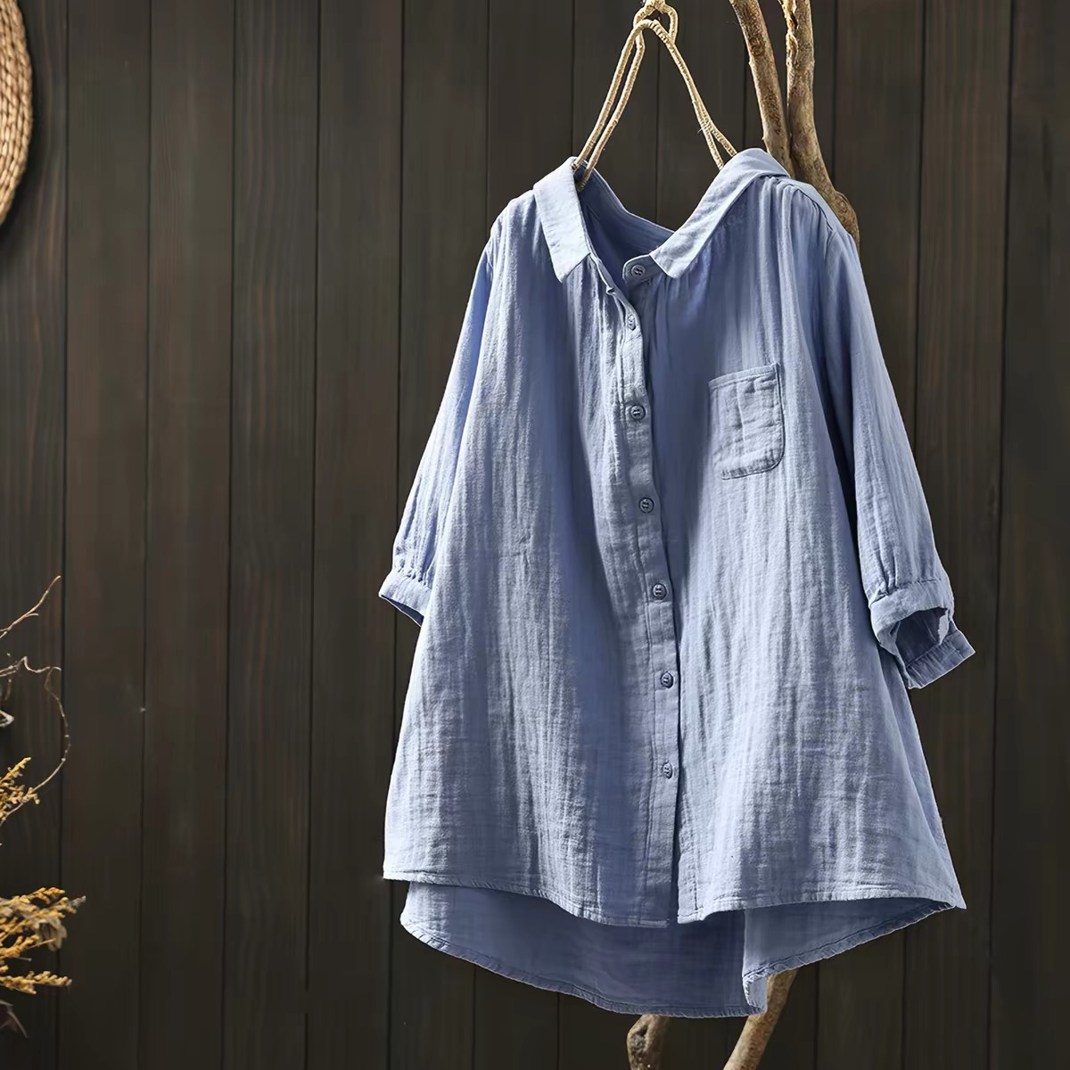 プラスサイズの女性用衣類、和風の綿糸を使用したピンク、ブルー - Summer Clothing Yarn のレビューと価格