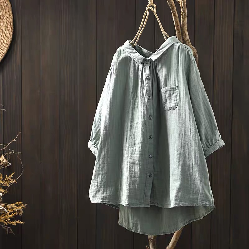 プラスサイズの女性用衣類、和風の綿糸を使用したピンク、ブルー - Summer Clothing Yarn のレビューと価格
