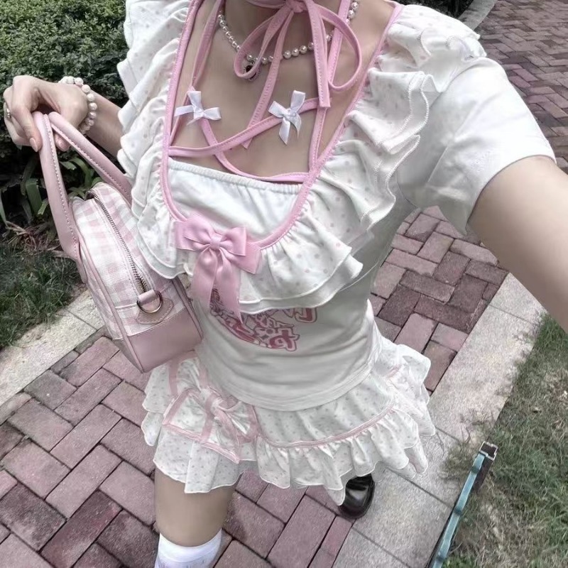 ノースリーブTシャツ,ロリータミニスカート,カワイイ,セクシ - Summer Clothing Juniors のレビューと価格