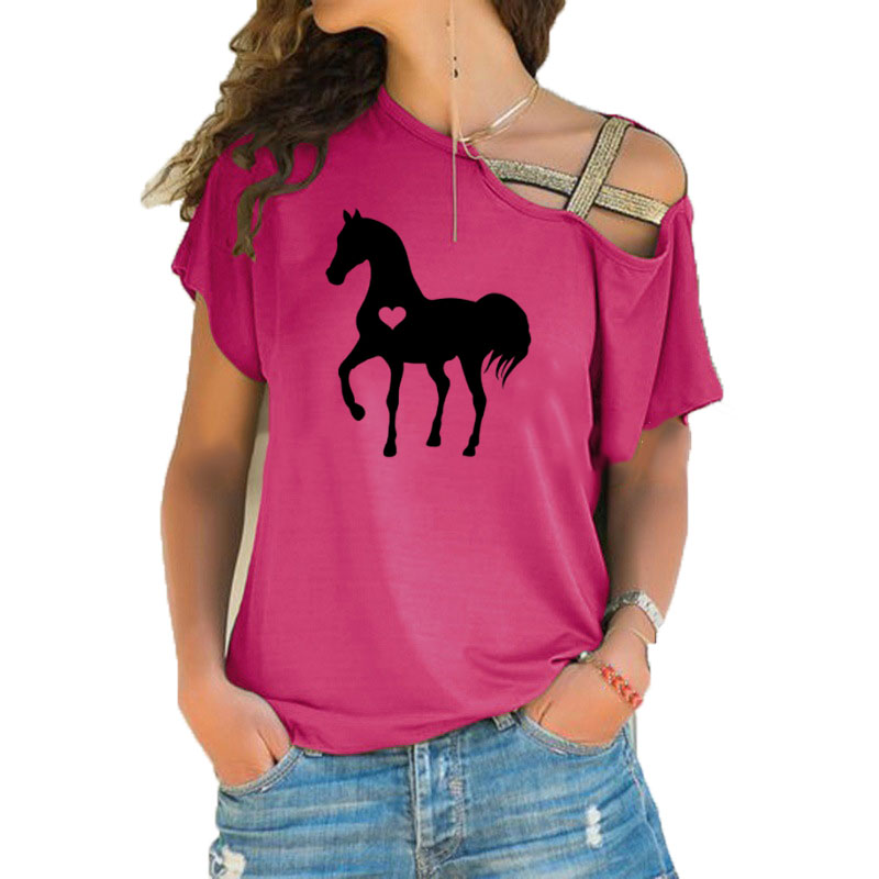 馬のハートの形をしたTシャツ,乗馬用の夏のギフト,衣類,誕生 - Summer Equestrian Clothing のレビューと価格
