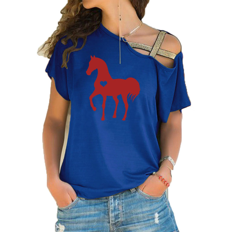 馬のハートの形をしたTシャツ,乗馬用の夏のギフト,衣類,誕生 - Summer Equestrian Clothing のレビューと価格