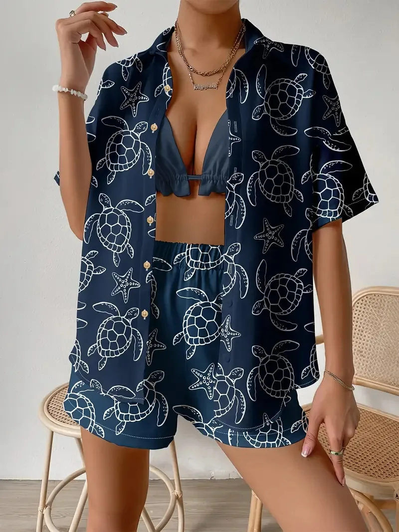 ファッションプリントビーチホリデー 2 点セット女性の夏の半 - Summer Clothing Vacation のレビューと価格