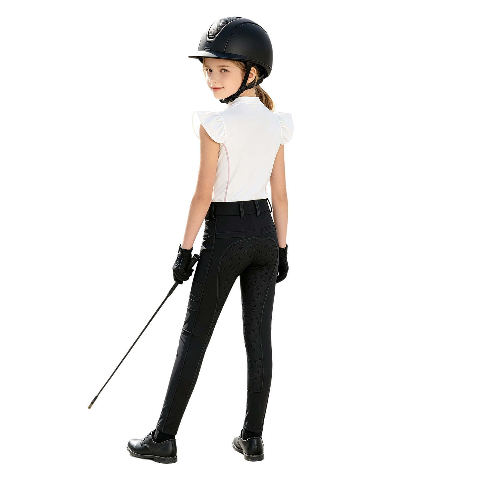 キッズガールズ乗馬スポーツウェア、馬術用衣料、フリル袖シャツ - Summer Equestrian Clothing のレビューと価格