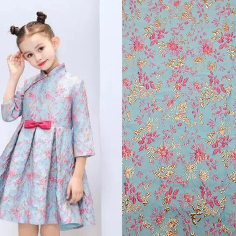 ブロンズジャカードブロケードポリエステル生地,ドレス,コスチ - Summer Clothing Material のレビューと価格