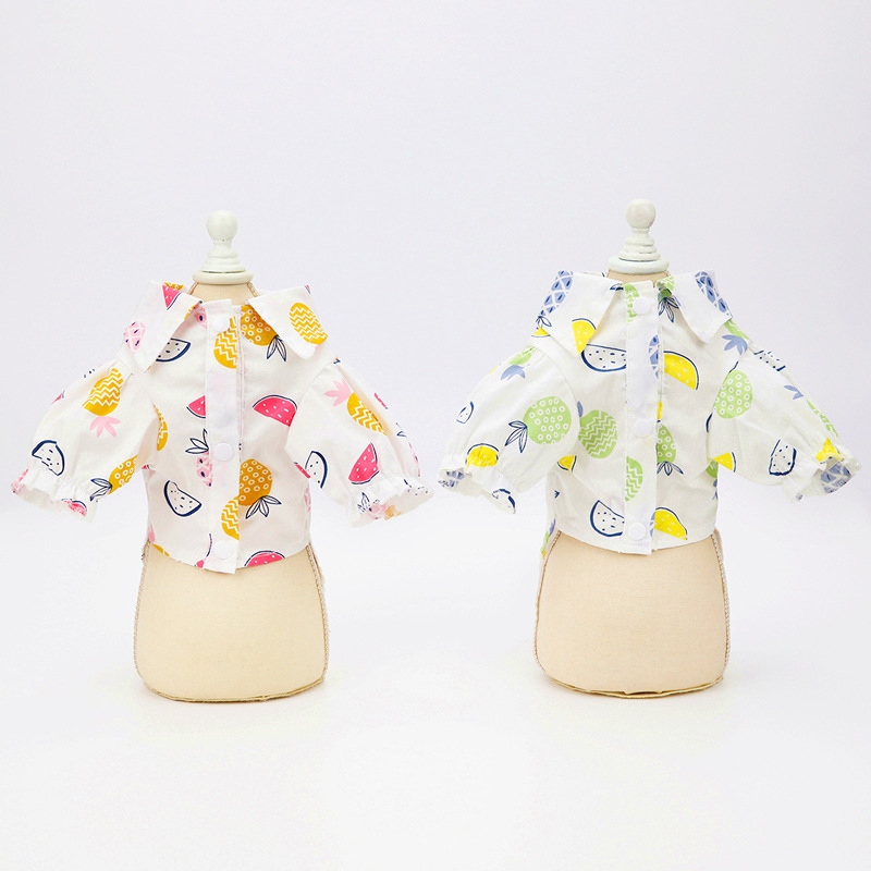 新しい春夏のペット犬猫服、かわいいパイナップルプリントシャツ - Summer Dog Clothing のレビューと価格