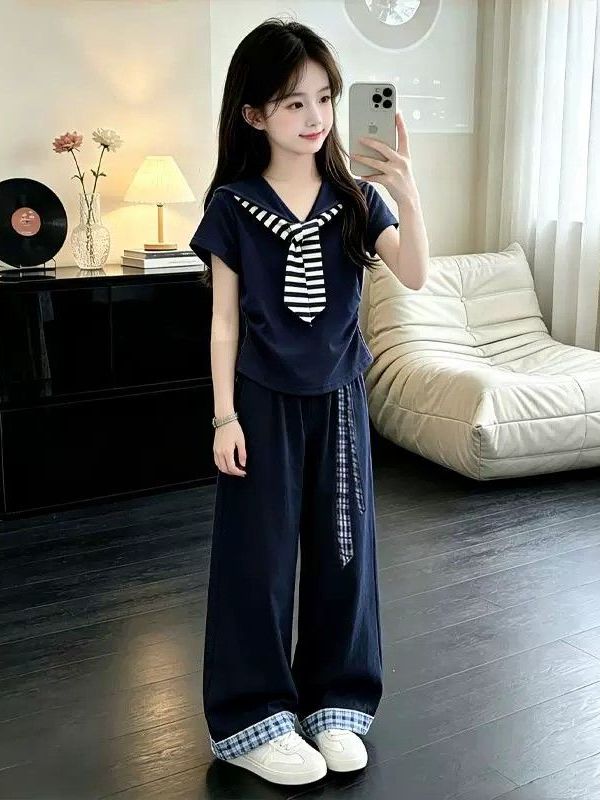女の子用夏のファッショナブルな半袖トップスとワイドレッグパン - Summer Clothing Old Navy のレビューと価格