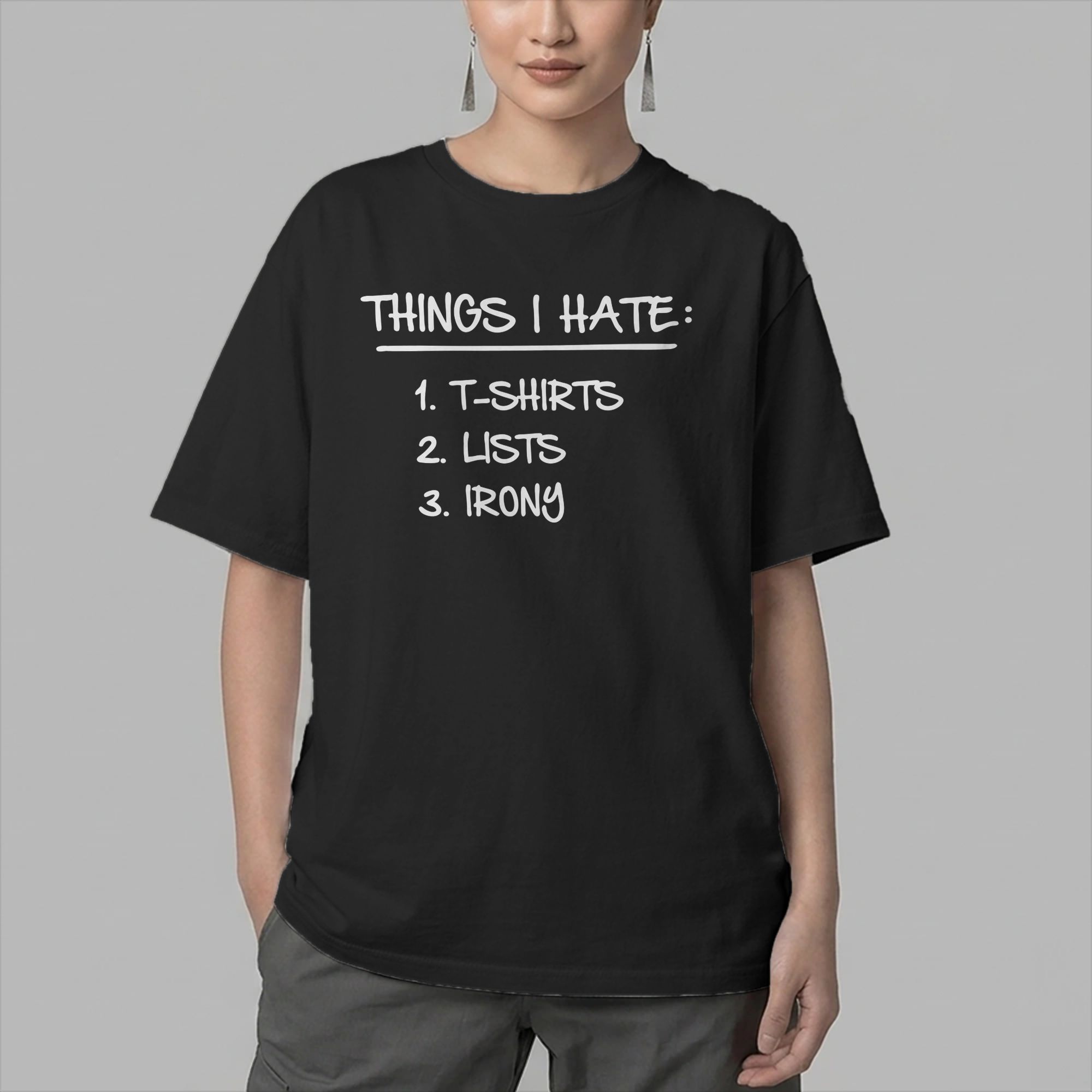 私が嫌いな皮肉なことのリスト Tシャツ メンズ用 素晴らしい - Summer Clothing List のレビューと価格