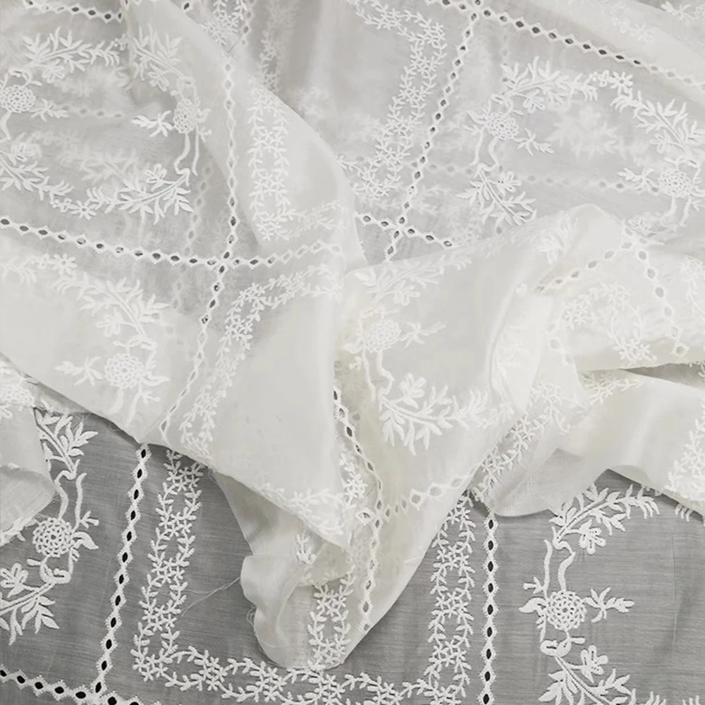 花の刺embroideryが施された透かし彫りの生地,ストラ - Summer Gauze Clothing のレビューと価格