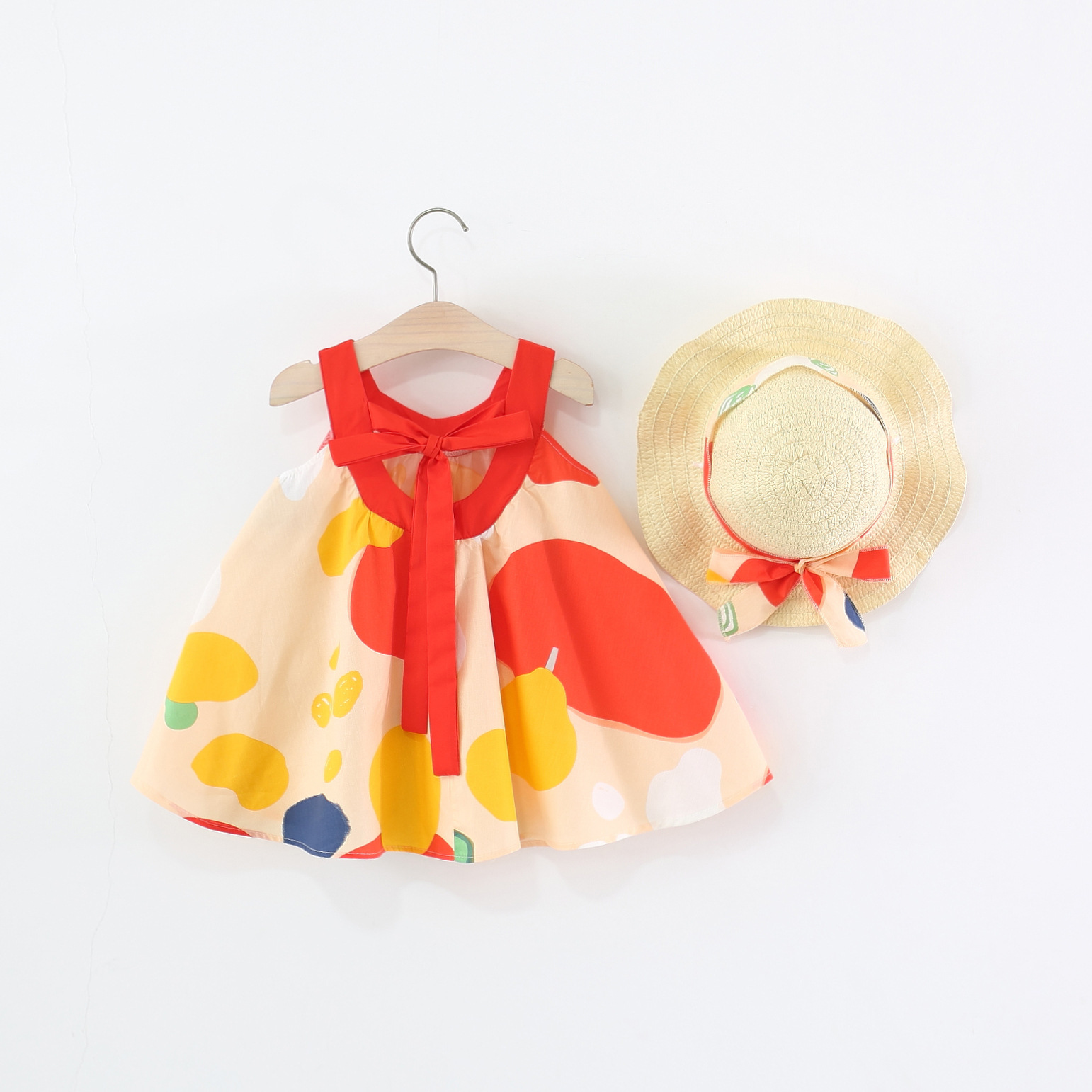 2 ピース夏の女の子のドレス韓国のかわいい弓描画ノースリーブ - Summer Clothing Drawing For Kids のレビューと価格