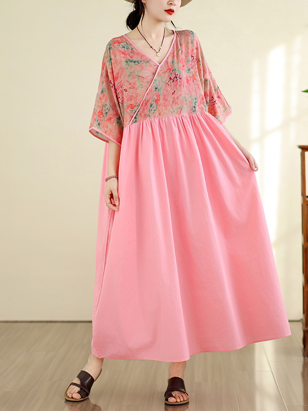 レトロスタイルコットンリネンVネック切り替えサマーニュードレ - Summer Clothing New Look のレビューと価格