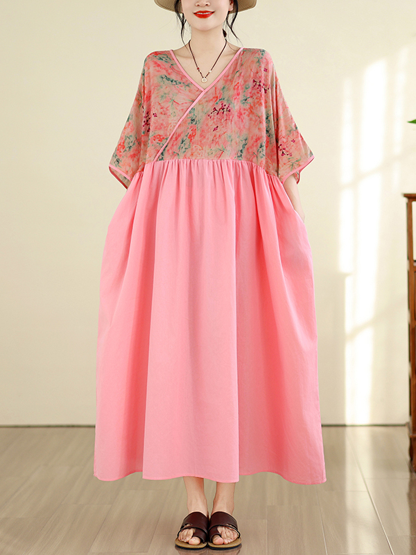 レトロスタイルコットンリネンVネック切り替えサマーニュードレ - Summer Clothing New Look のレビューと価格